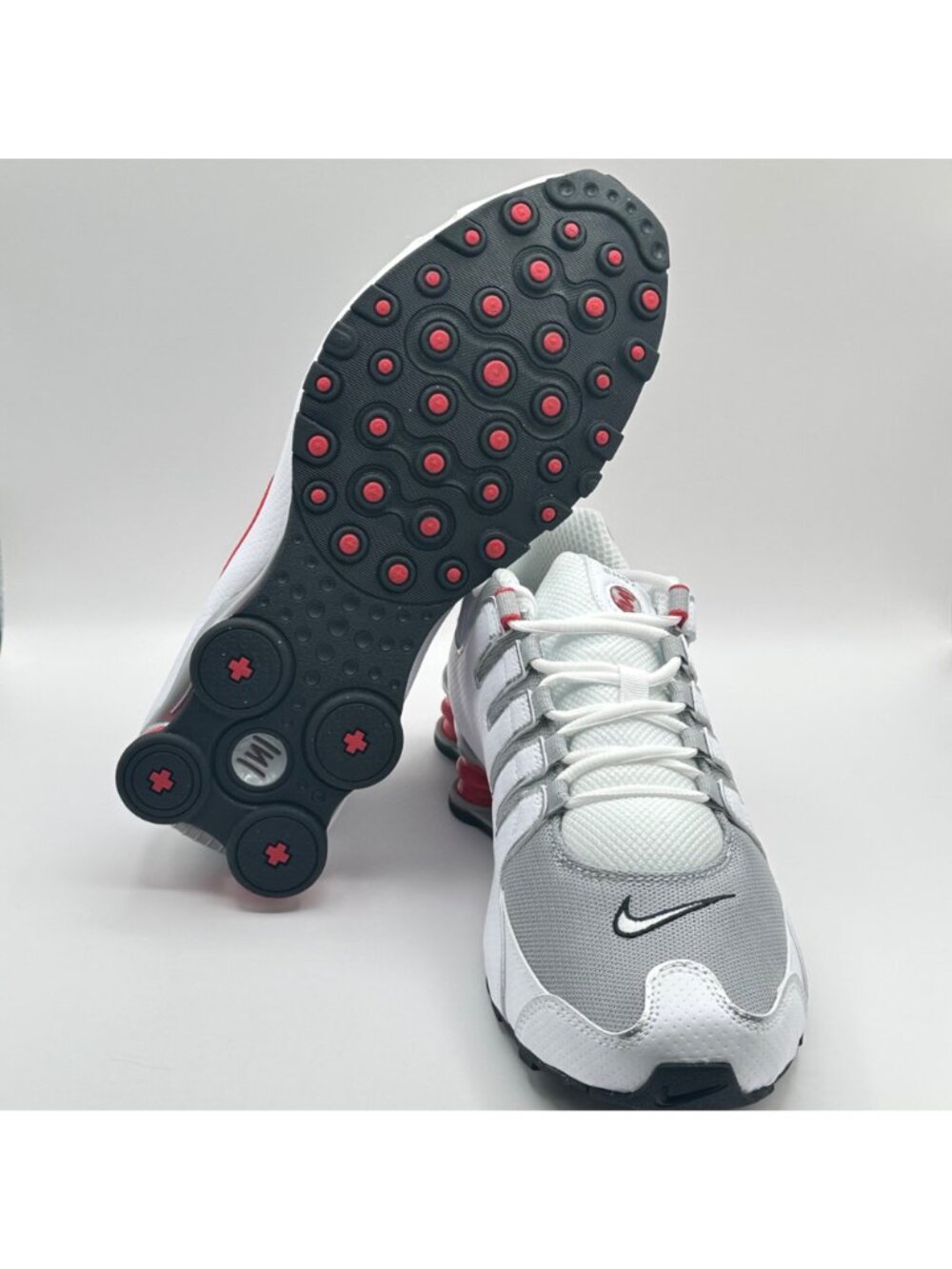 Men'sNike Shox NZ  White Sport Red Metallic Silver 378341-104 Size 10.5 NEW - Picture 8 of 10